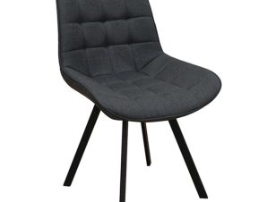Καρέκλα Mira 11.1599 51x59x86cm Μεταλλική Με Ύφασμα Grey Zita Plus