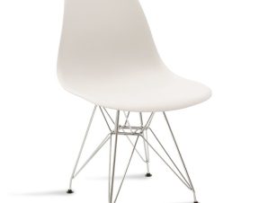 Καρέκλα Adelle 127-000015 45.5x52x80 White-Inox