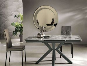 Τραπέζι Επεκτεινόμενο Jacky 160x90x76cm Anthracite-Grey Marble Capodarte