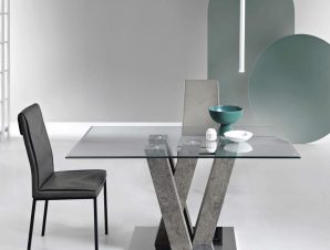 Τραπέζι Ennio ENNIO/CEMENTO 160x90x77cm Cement Ikone Casa
