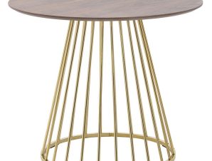 Τραπέζι Μεταλλικό-Ξύλινο Χρυσό-Μπεζ inart 110×75εκ. 3-50-224-0010 (Υλικό: Ξύλο, Χρώμα: Μπεζ) – inart – 3-50-224-0010