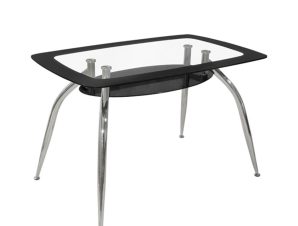 Τραπέζι Μεταλλικό-Γυάλινο Χρωμίου-Μαύρο Haltia ARTELIBRE 120x75x75εκ. 14320037 (Υλικό: Μεταλλικό, Χρώμα: Μαύρο) – ARTELIBRE – 14320037