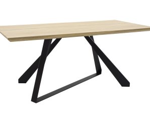 Τραπέζι Soho pakoworld επιφάνεια MDF χρώμα sonoma-πόδι μεταλλικό μαύρο 180x90x75εκ – PAKO WORLD – 011-000022